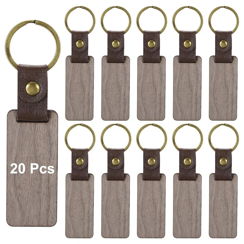 Wood Keychain Blanks Personalized Tags Small Key Chain Bulk for Laser Engraving