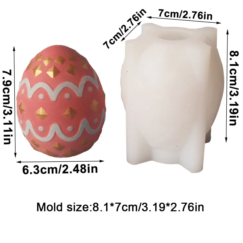 Osterei Malerei Gips Kunst Silikonform Kneten Spaß Kerze Epoxidharz Form DIY handgemachte Ornamente Geschenk Haushaltsgegenstände – Detail 7