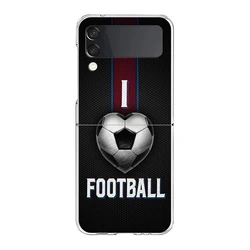 Premium Shockproof Foldable Football Design Phone Case - Sleek Black Cover - Z Flip 3 (B1)