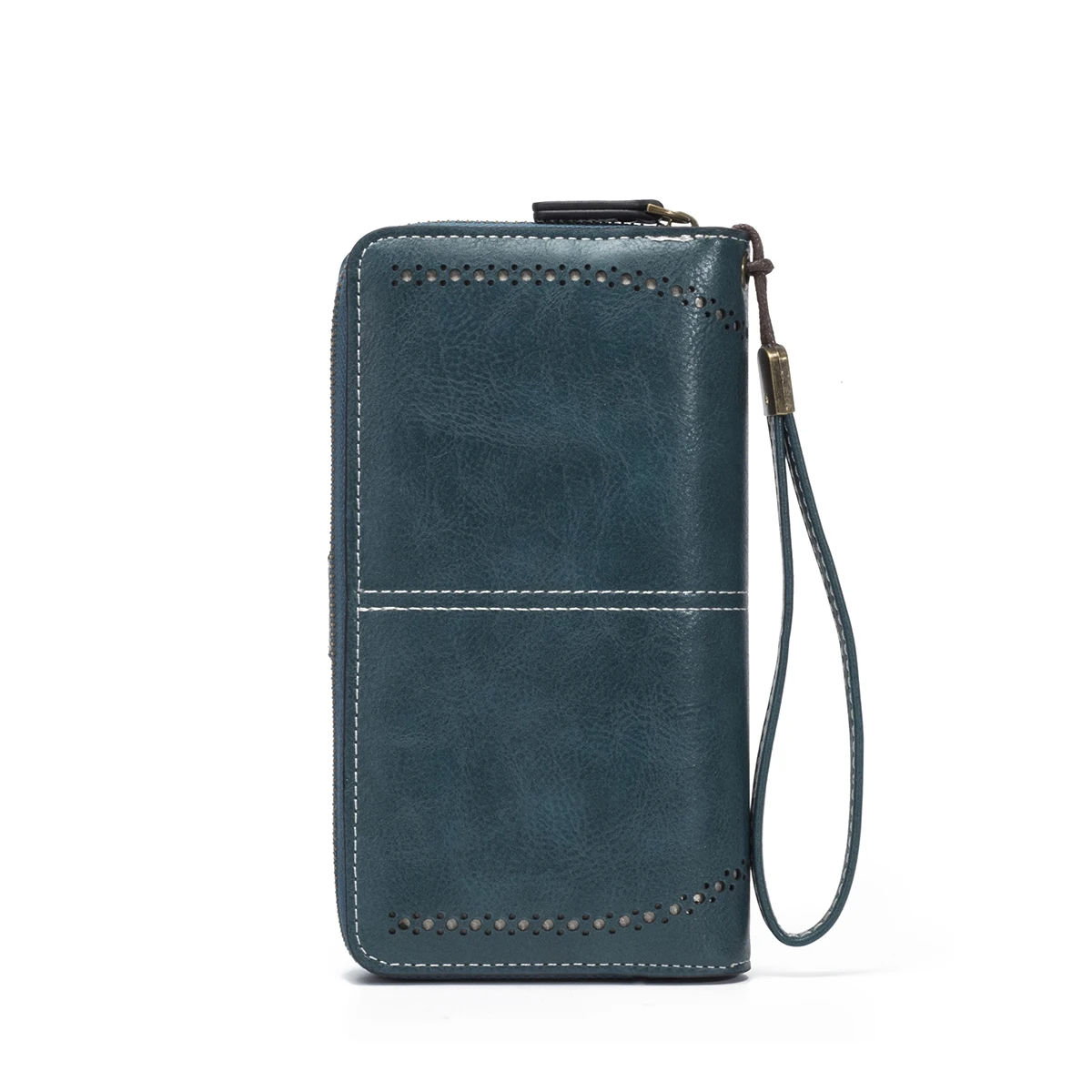 Unisex RFID Anti-Theft Retro Leather Long Clutch Wallet