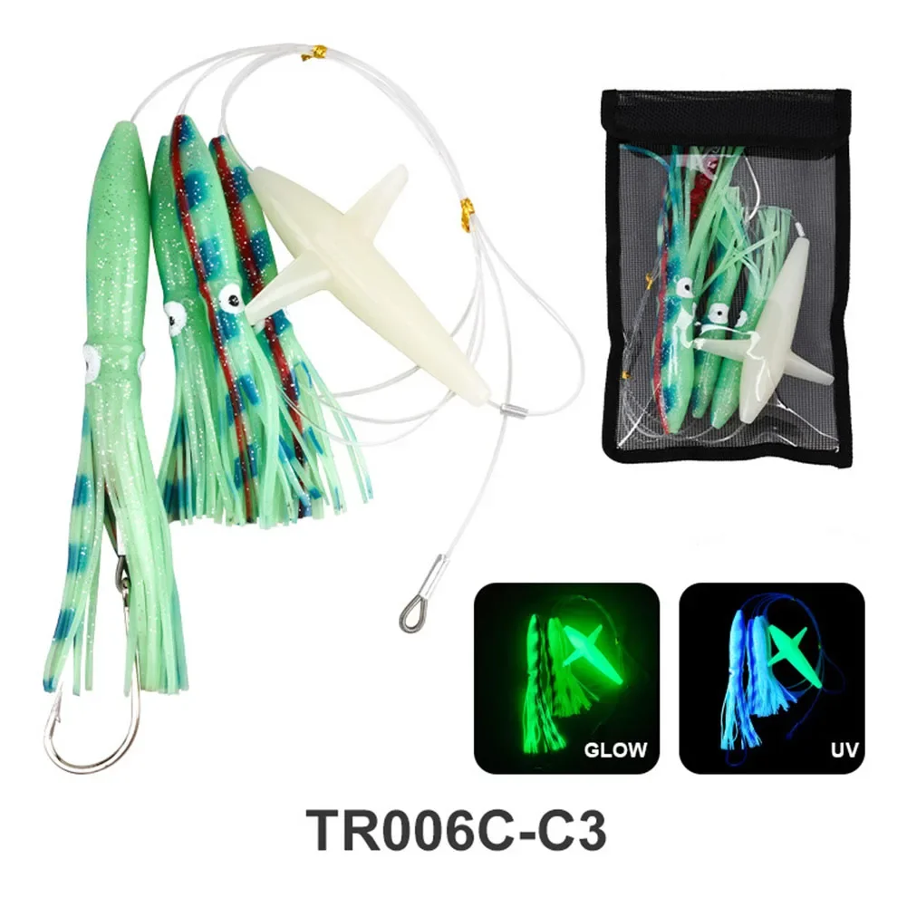 Big Game Fishing Lure Rigged Feather Trolling Lure Squid Tuna Daisy Chain Saltwater Artificial Bait Pesca Fishing Tackle Parts - 6