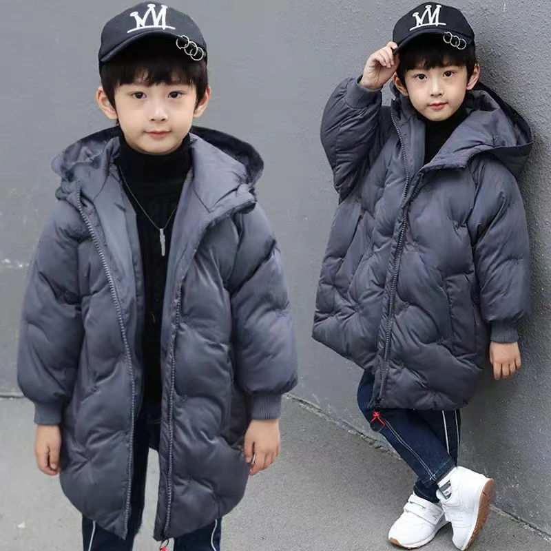 

Детская зимняя куртка на молнии, с капюшоном, на белом утином пуху