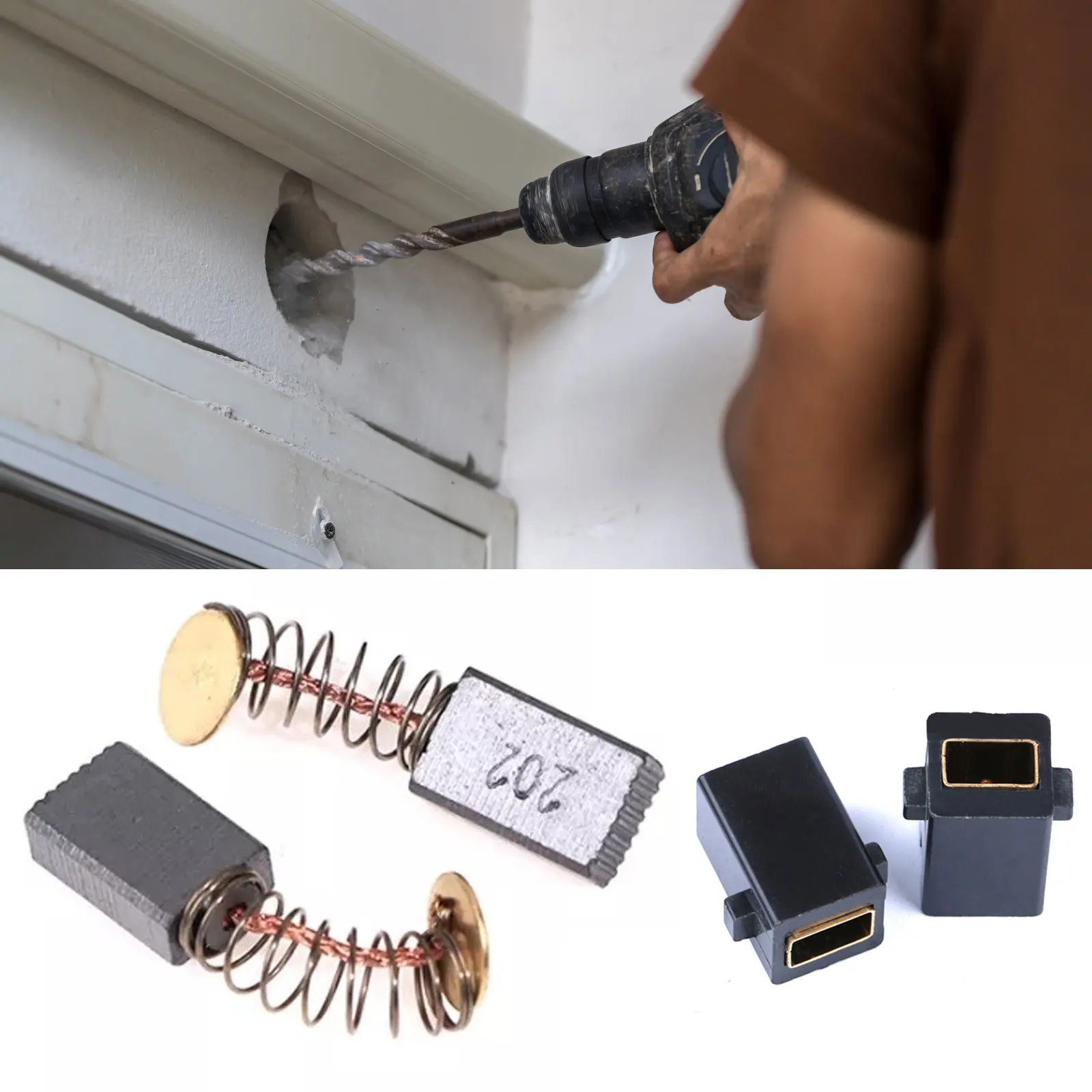 1Pair Carbon Brush With Holder For BOSCH TSB1300/5500 Impact Drill