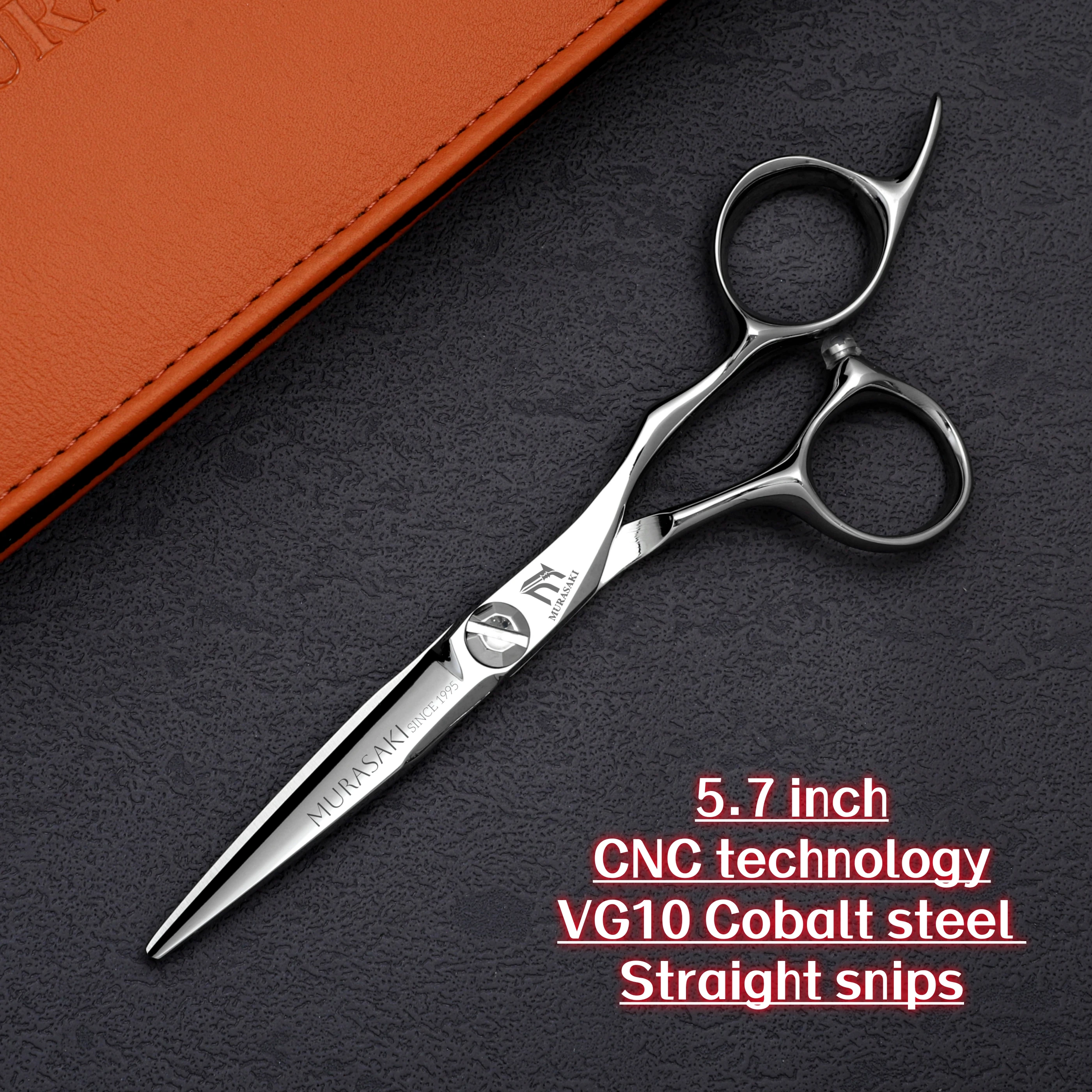 MURASAKI Top-level Hairdressing Scissors, 5.7-6.3-6.8 Inch Barber Shears, Made by CNC and VG10 Cobalt Steel, Sharp and Durable