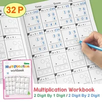 32 Pages Child 2 Digit Math Multiplication Exercise Book Math Arithmetic Practice Workbook for Grade 3-5 of Primary School 1