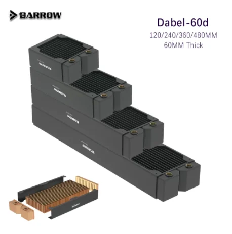 Barrow Dabel60d Radiador de Cobre Vermelho Ferramenta de Refrigeração de Água Cpu Overclocking Cooler Espessura 60 mm 12cm Fan 120 240 360 480