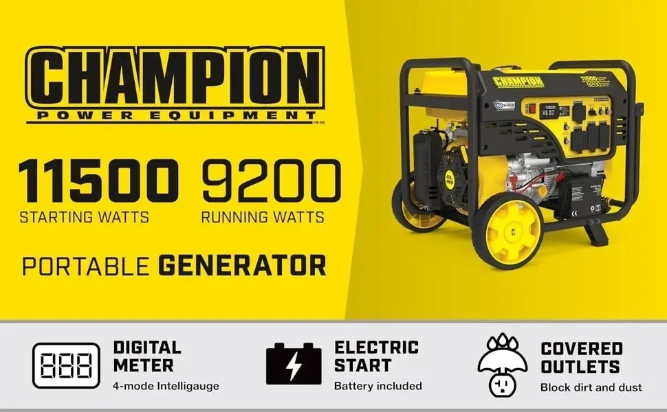 Description Picture 2 of item201110 11,500/9,200-Watt Electric Start Portable Generator with CO Shield,Yellow