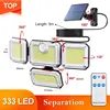 20w Solar Light 122/333led IP65 Waterproof Outdoor Indoor Solar Garden Lamp With Adjustable Head Wide Lighting Angle With 3 Mode 1