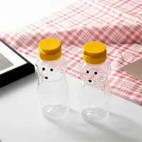 1/2/3PCS Portable Transparent Water Cup Cute Bear Plastic Water Bottle New Creative Students Children Honey Squeeze Bottle Cream 2