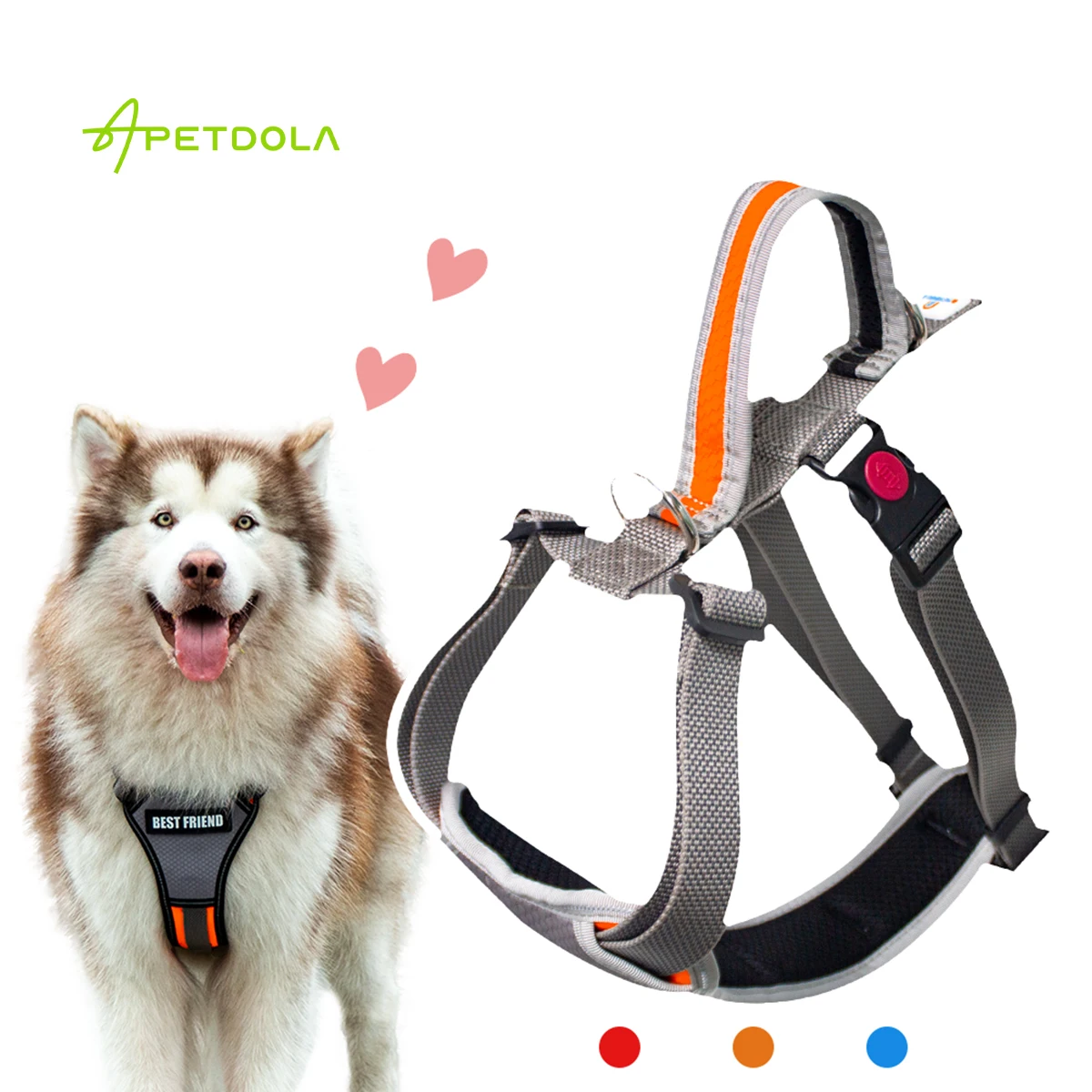 

APETDOLA Dog Harness No Pull Reflective Breathable Adjustable Vest for Small Medium Large Dog