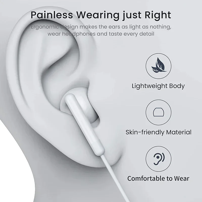 Cuffie originali per Apple iPhone 15 Pro Max In-Ear con microfono auricolare cablato per ipad Samsung Xiaomi 12 USB-C auricolari 3