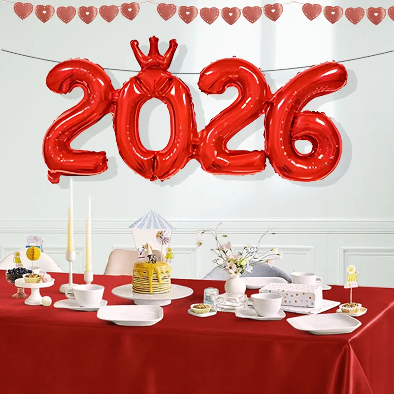 Elegant 2026 Foil Balloon Set for New Year's Eve Party & Festive Decor