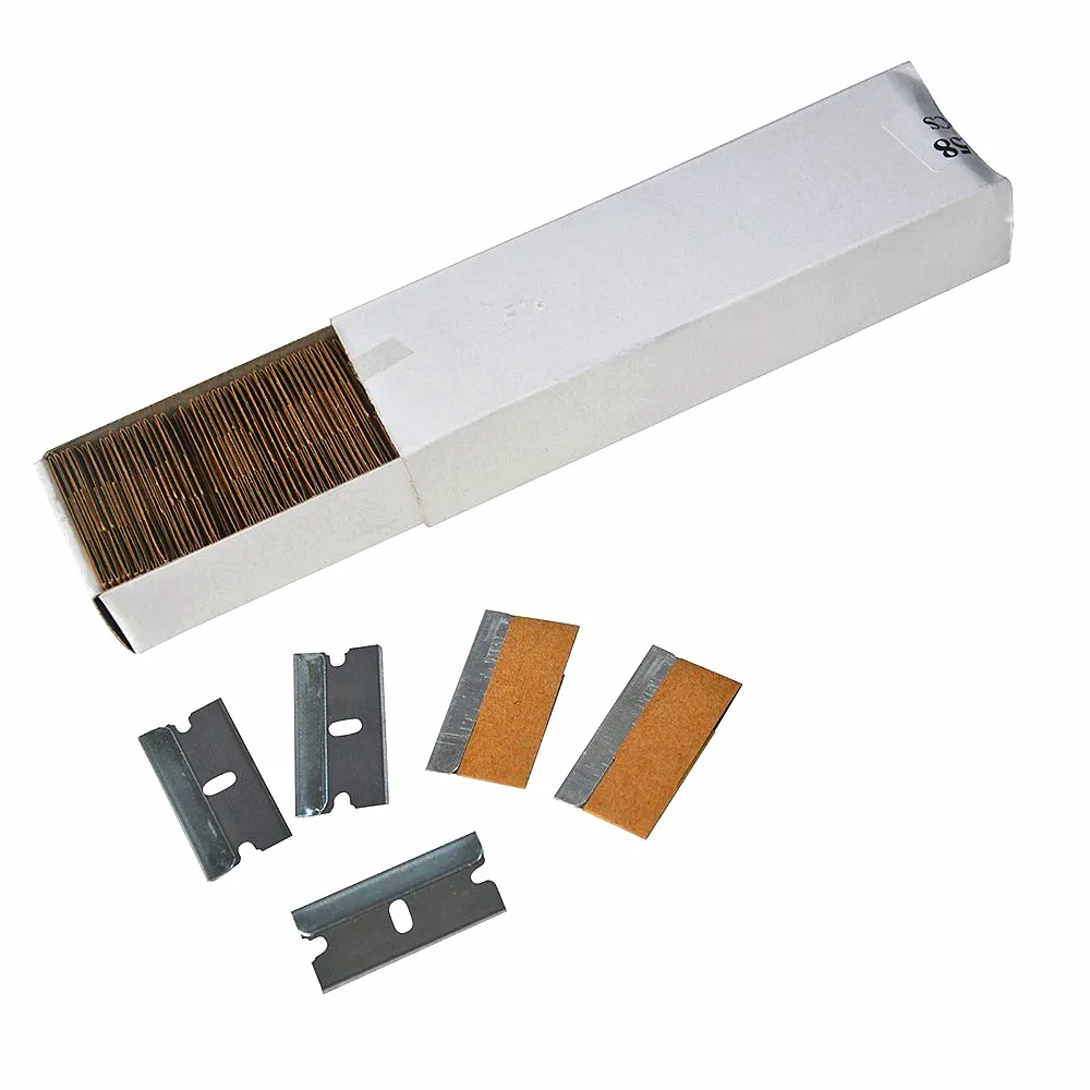 EHDIS 100pcs 1.5" Spare Razor Blade for Razor Scraper Carbon Fiber Blades Vinyl Car Wrap Tools Widow Tint Sticker Remover