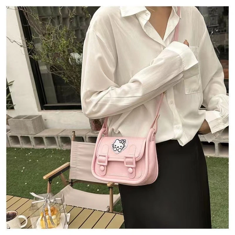 

Kawaii Sanrio Pu Messenger Bag Hello Kitty My Melody Cinnamorol Kuromi Anime Cute Woman Shoulder Bag Cartoon Backpacks Gift