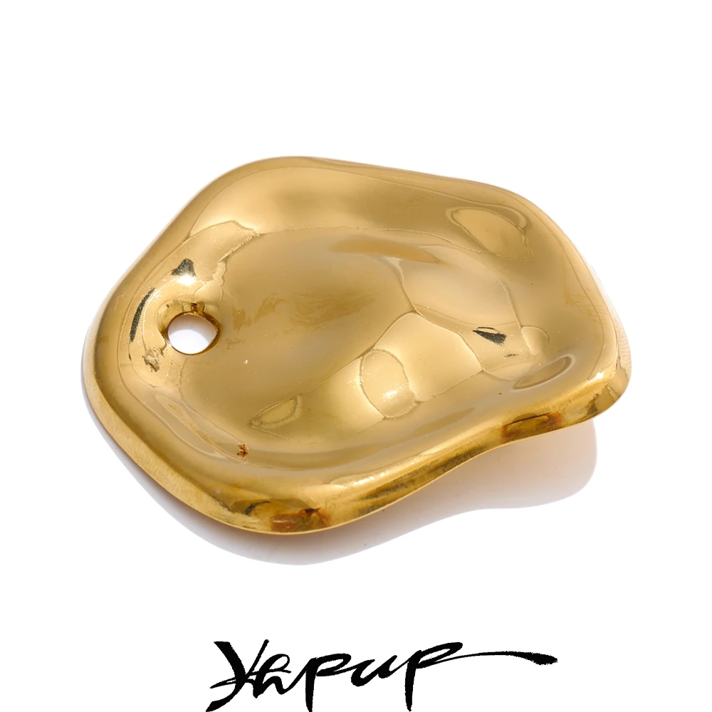 Yhpup Stainless Steel Brooches Unisex PVD Plated Gold Silver Accessories