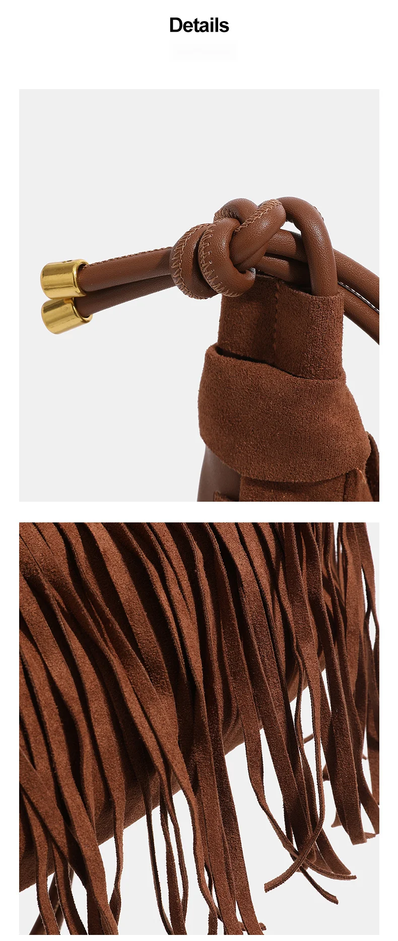 Stile bohémien in pelle scamosciata imitazione donna 2024 nappa smerigliata sotto le ascelle gnocco bifacciale di grande capacità, tracolla_voghion.com
