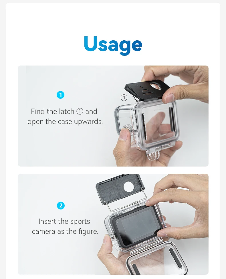 Waterproof Case Full Scene Anti-fog Underwater Tempered Glass Lens Diving Housin