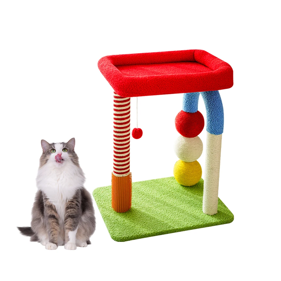Indoor Cat Tree with Scratching Post and Toys