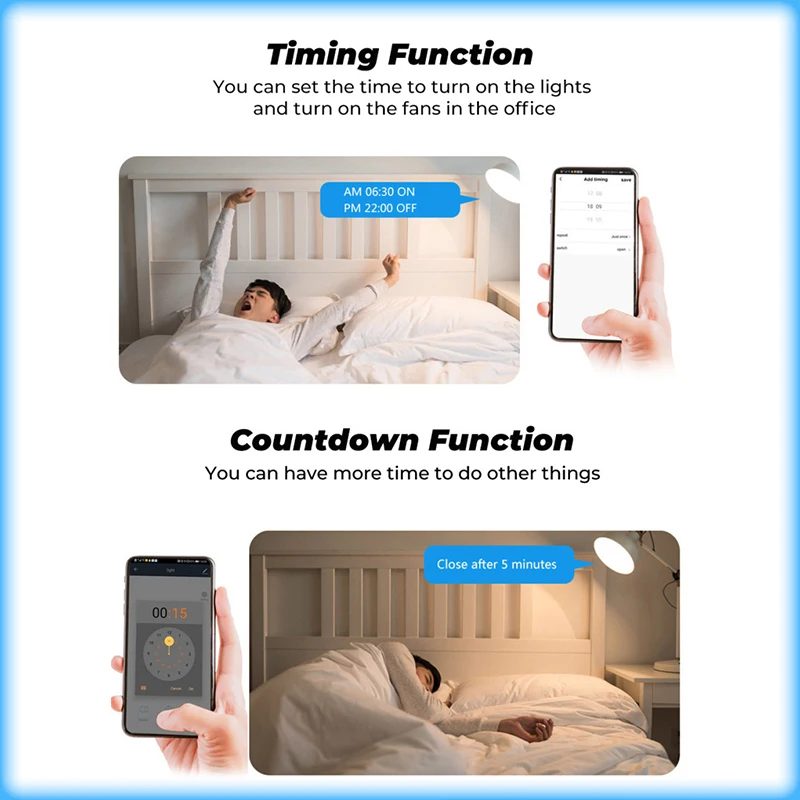 AUBESS Tuya Smart Home Gadgets Mini WiFi Smart Switch Light Switch Relay Module Voice Control for Alexa Alice Google Assistant smart switch smart switch module