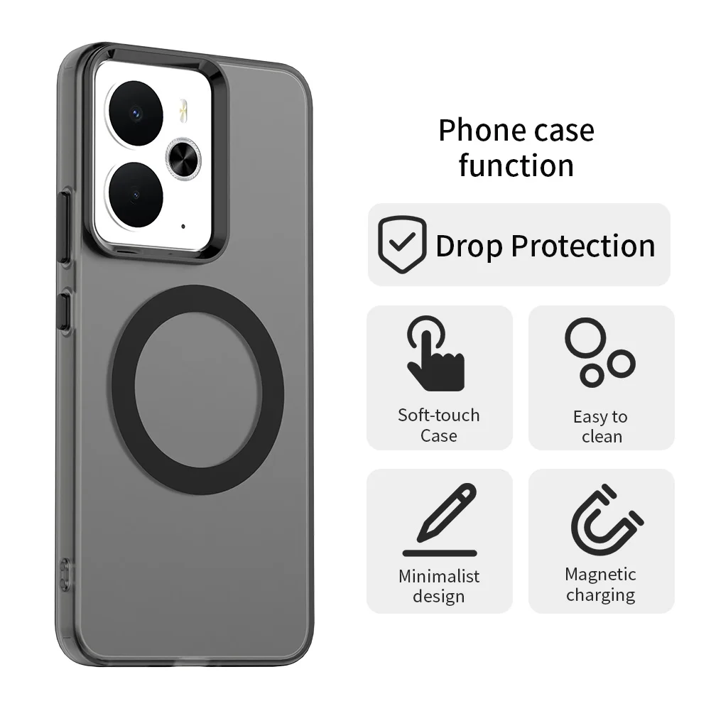 Magnetic Wireless Charging Case with Candy Colors and Transparent Back Shell