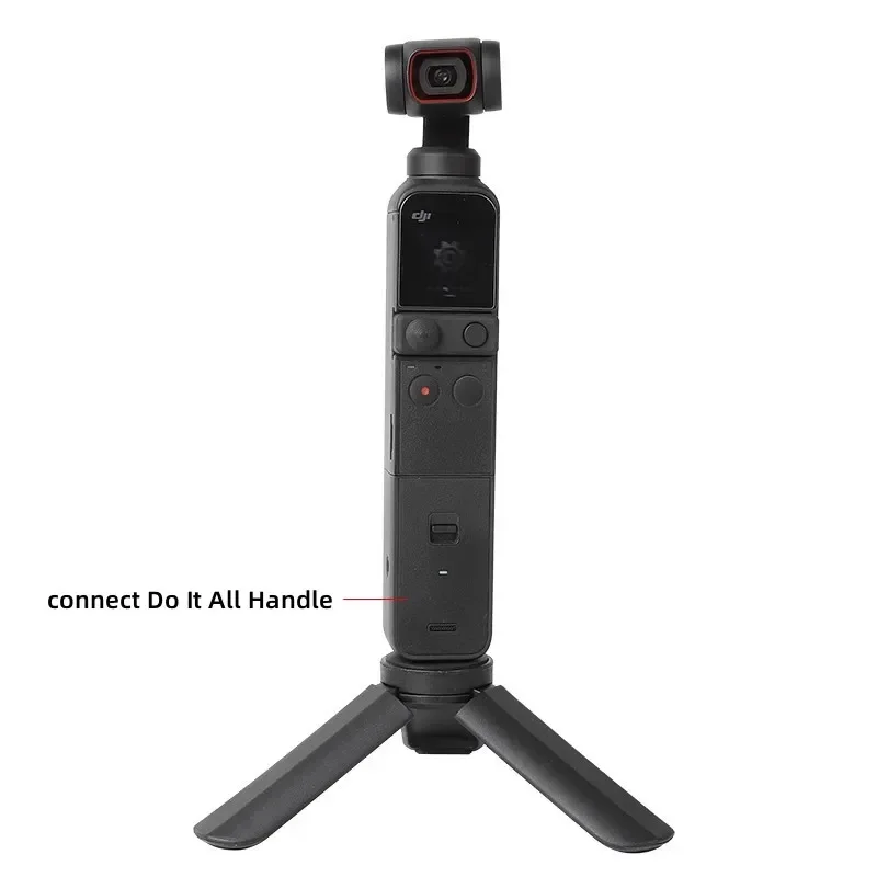 Achetez Support de stabilisateur de bureau pour mini trépied DJI Osmo Pocket 2/3, Gopro Hero, Action 5 Pro : vue du trépied plié et rangé dans une poche.