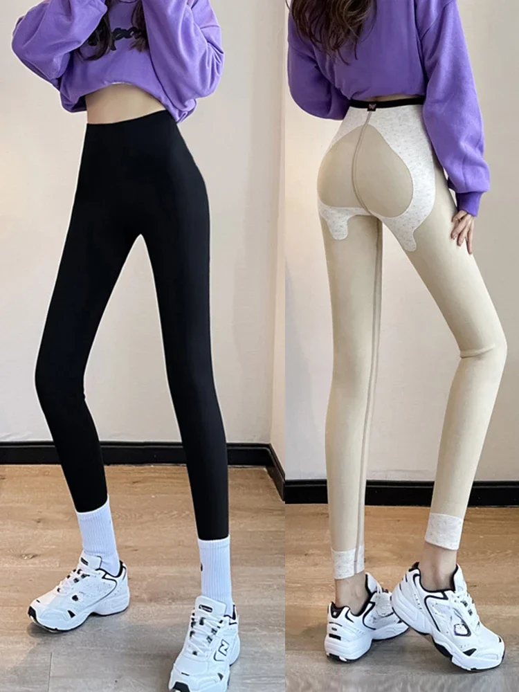 Women's Leggings with Pockets Thermal Warm Pants High Waisted Winter Thick  Yoga Tummy Tights Pants - AliExpress
