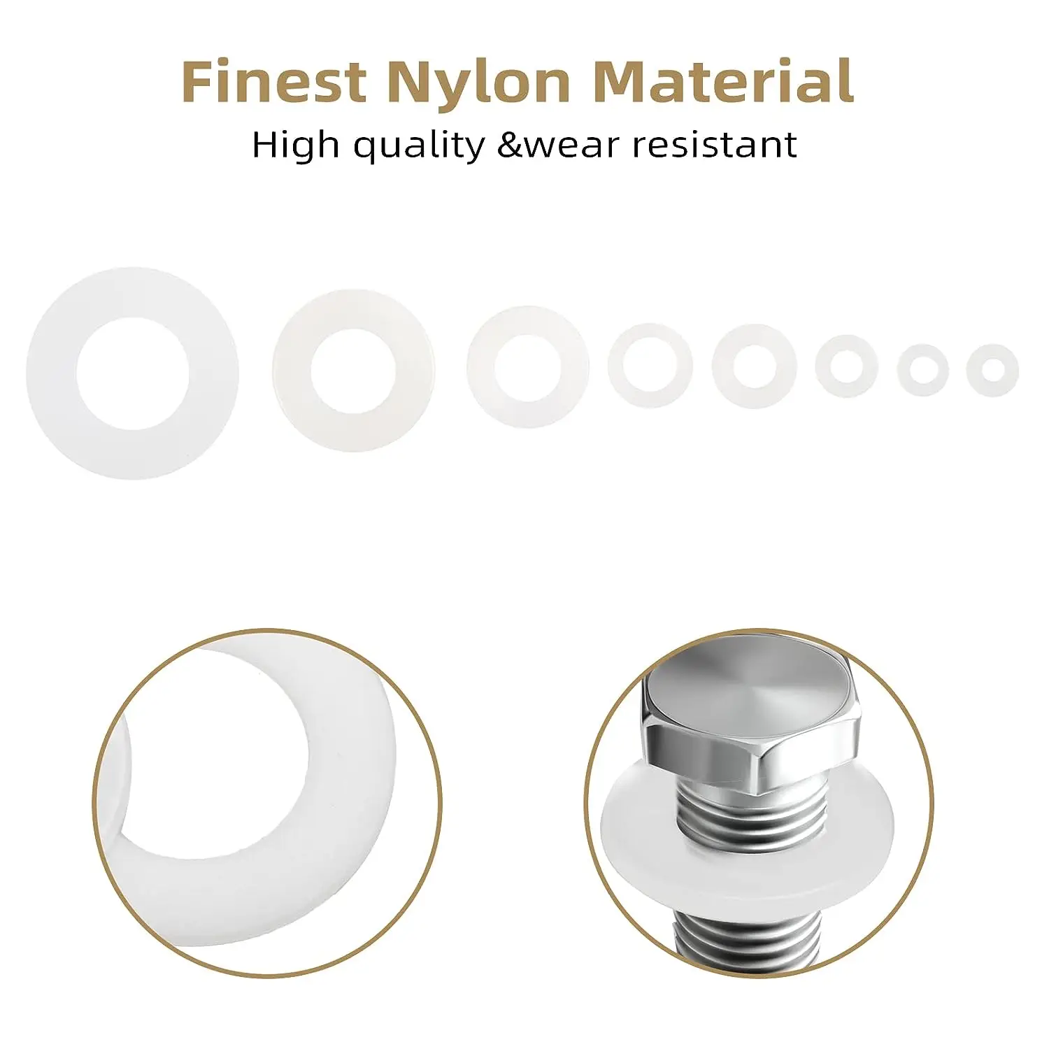 Versatile Nylon Washers - 500 Piece Set of White & Black Insulation Spacers