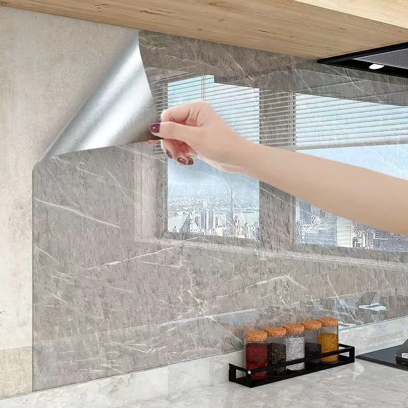 

5m Wall Sticker Marble Tile Ceramic PVC Self-adhesive Film Waterproof Vinyl Decoration Furniture Contact Paper Kitchen Bathroom