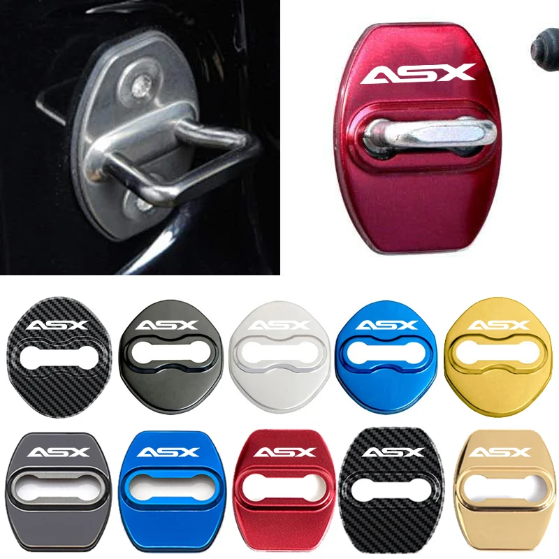 

4PCS Stainless Steel Car Door Lock Covers Buckle Stickers for Mitsubishi ASX Logo Anti-rust Protection Case Auto Accessories