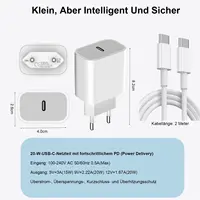20W USB C Charging Cable for iPhone 16 Pro Max/15 Plus, USB C to USB C 2M Braided Fast Charger Cable Compatible with iPad Pro 12 3