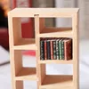Dolls Furniture Mini Wooden Bookshelf Cabinet Rack Model for Barbie Doll 1:12 Miniature Dollhouse Decor Accessories Kids Toys 2