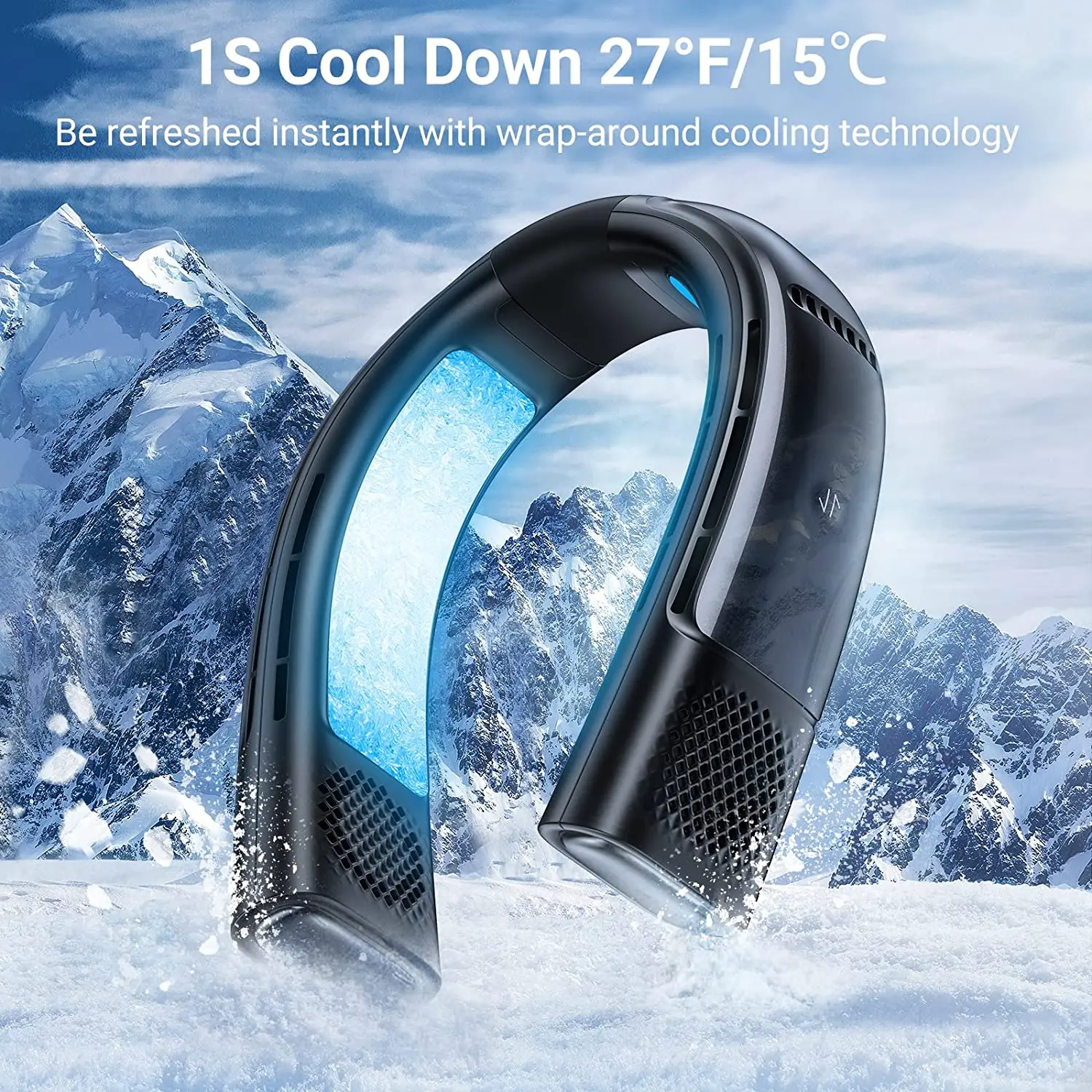 Smart Portable Hanging Neck Fan Air Conditioner Surrounding Personal Leafless Cooling and Heating Fan