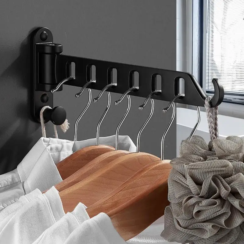 KXRC Wall Mounted Laundry Hanger Dryer Rack Folding Clothes Hanger Metal Storage Rack for Home Dormitory Balcony Heavy Duty 3