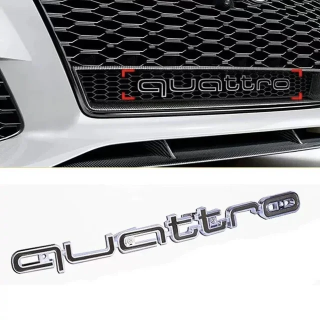 Emblème Quattro 3D ABS pour calandre de voiture, 1 pièce, pour Audi A3 A4 A5 A6 A6L A7 A8 Q3 Q5 Q7 S3 S4 S5 RS3 RS4 RS6, accessoires 1