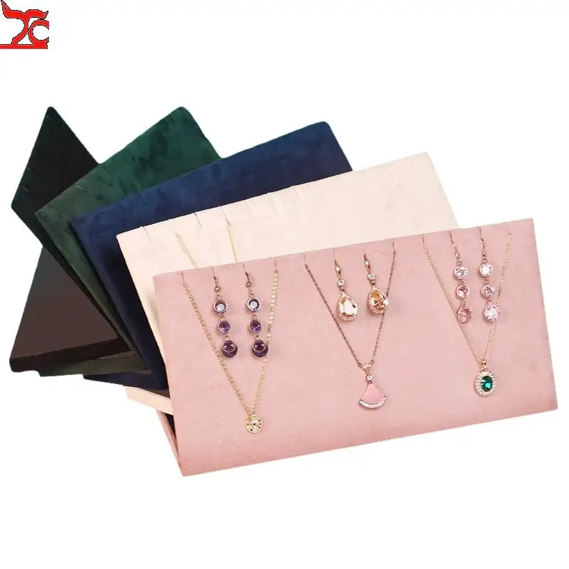New Black Velvet Jewelry Stand Shelf Necklace Storage Board Pendant Display Holder Portable Earring Rack Fashion Home Showcase