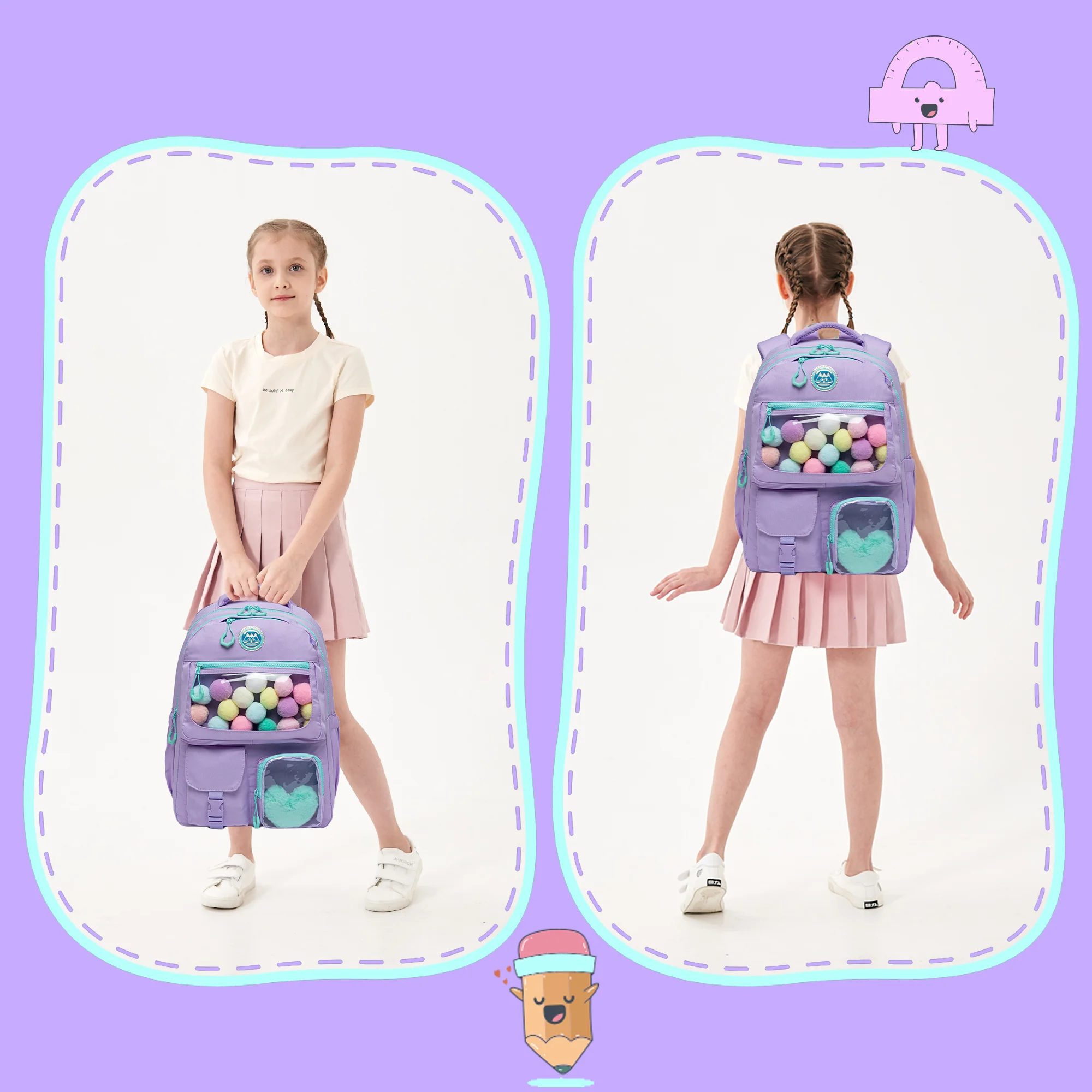 Meetbelify Backpack for Girls School Bag Aesthetic Backpack for Elementary Student Teen Girls 6