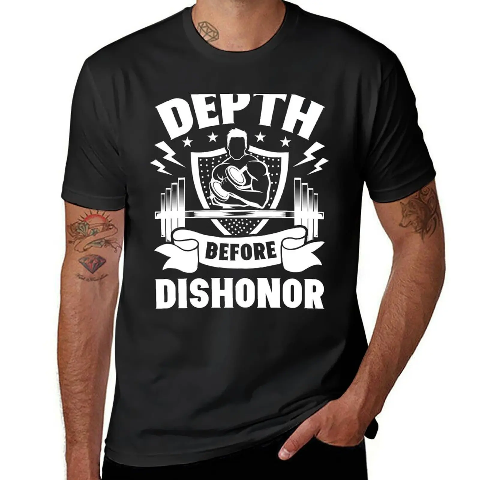 Футболка Depth Dishonor мужская с принтом животных, одежда для спортзала, белая