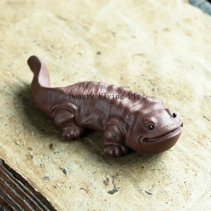 Yixing, China Sculpture Purple Clay Tea Pet Creative Fish Shaped Tea Carving Crafts Tea Set Decoration