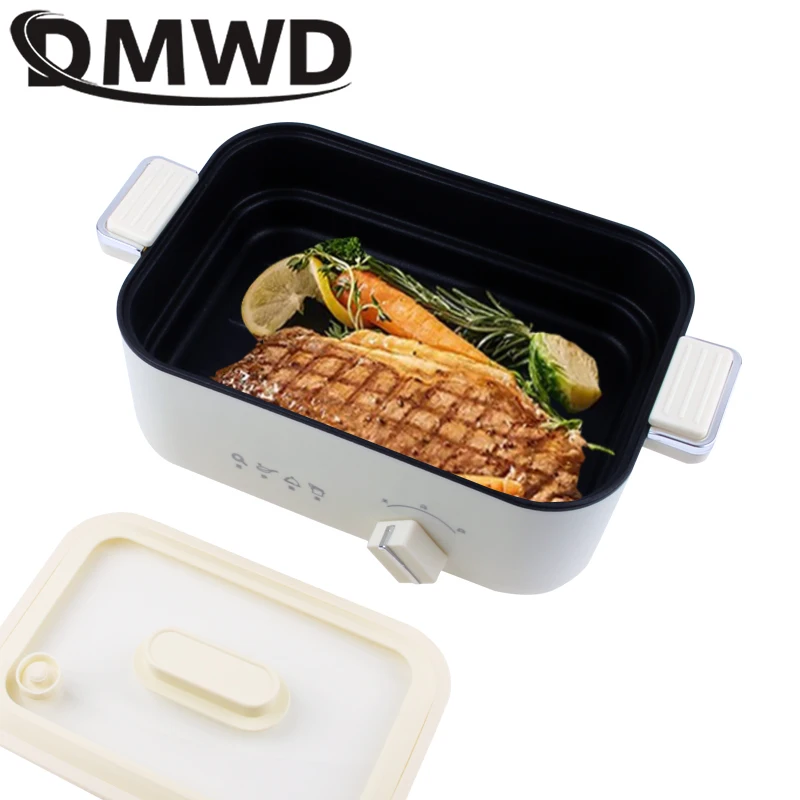DMWD Multi-functional Cooking Pot Household Electric Hot Pot Electric Steamer Non-stick Barbecue Frying and Baking Machine