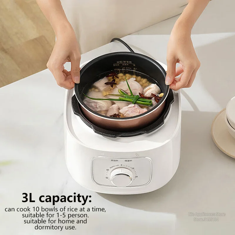 Joyoung 3L Electric Rice Cooker 70Kpa Pressure 220V Multi Cooking Pot Home Appliances Time Setting 700W Heating Stew Soup Beef 5