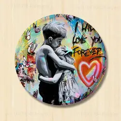 Street Graffiti Art Round Cosplay Pin - Unique Collector's Brooch Souvenir Badge Gift - 44X44mm (Z6)