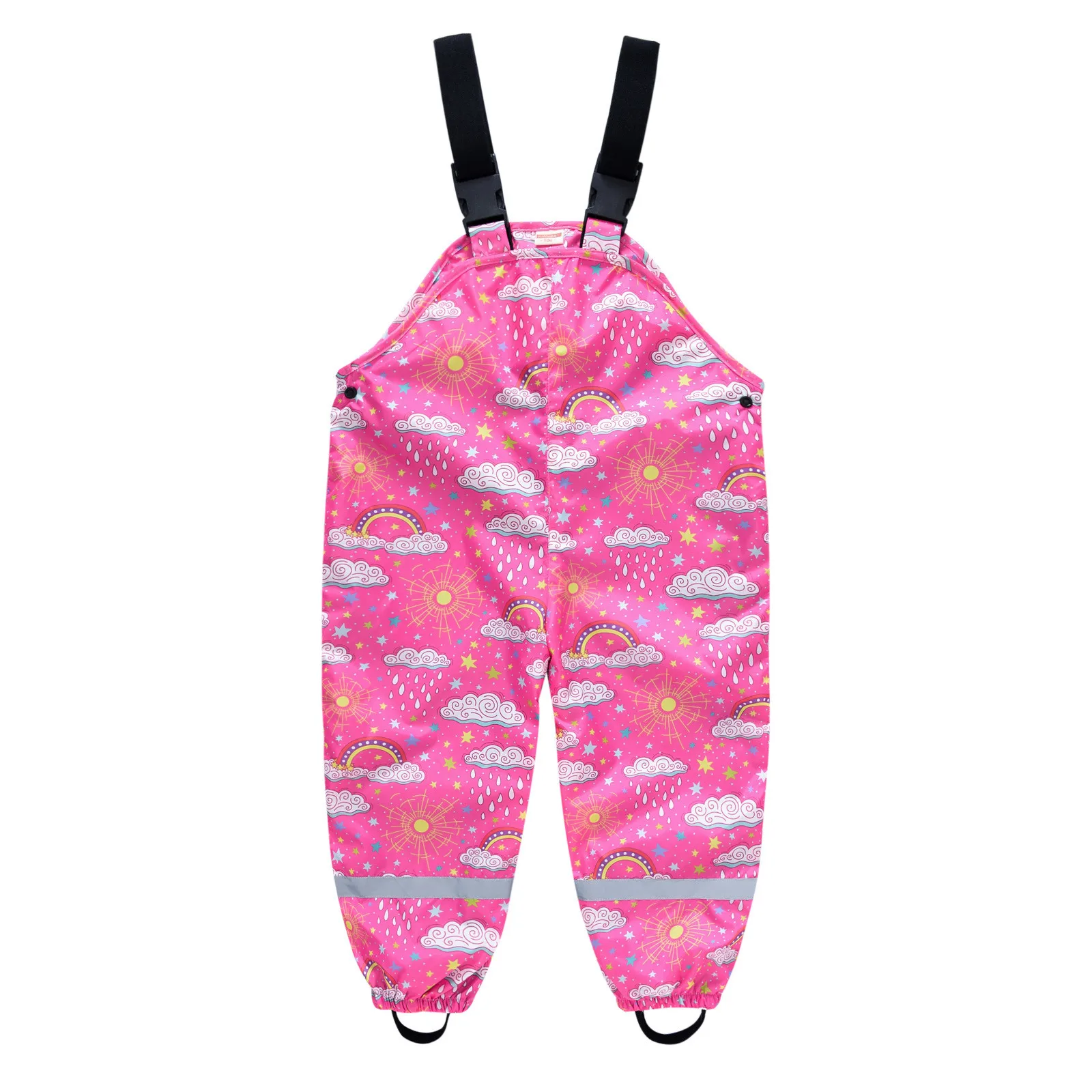 Kids Children Waterproof Rain Pants Cartoon Printing Waterproof Overalls Baby Boys Girls Braces Overalls Fashion Kids