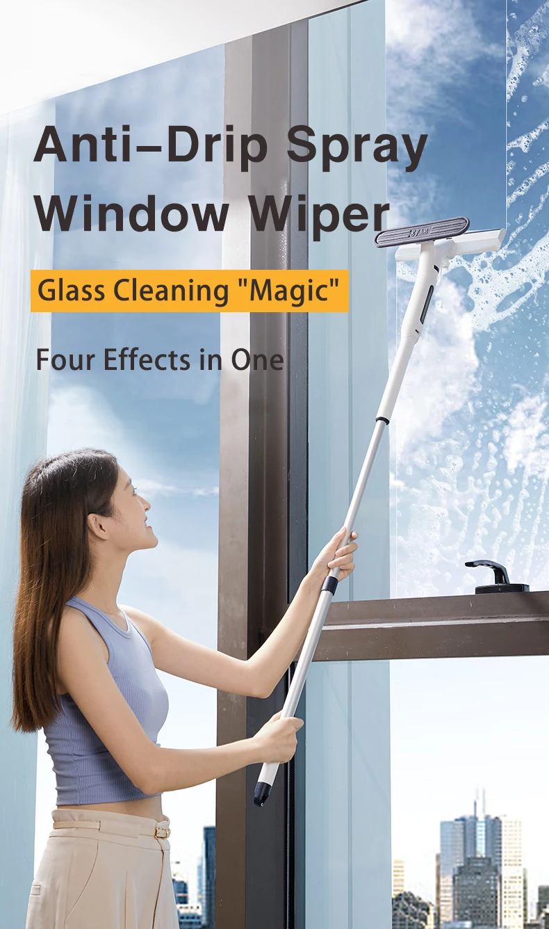 4-in-1 Window Squeegee Cleaner with Spray Bottle