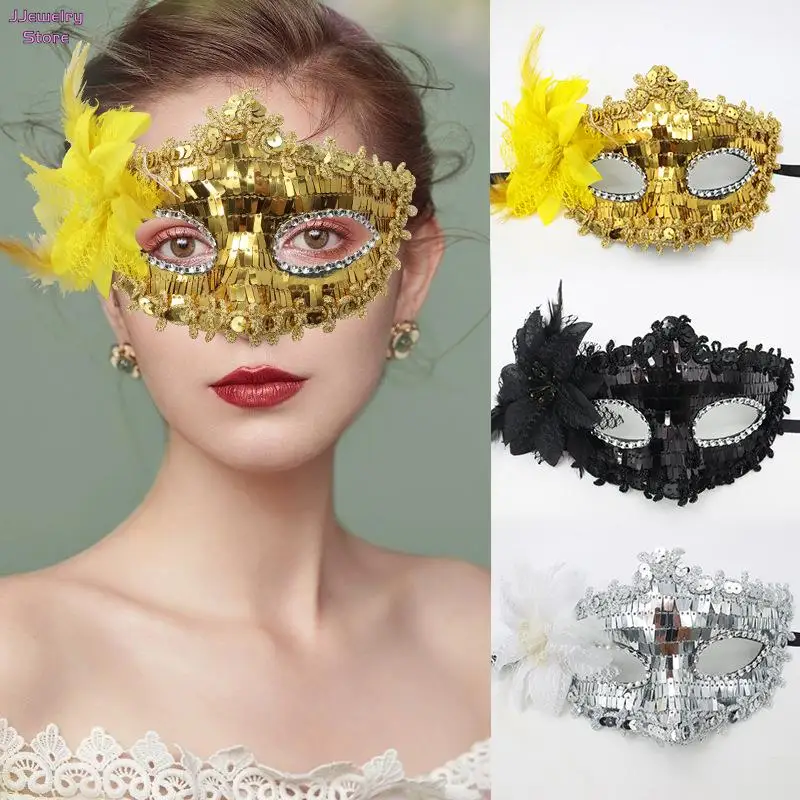 

Luxury Masquerade Masks Women Girls Sexy Lily Flower Eye Mask for Fancy Dress Halloween Christmas Party Fox Face Covers