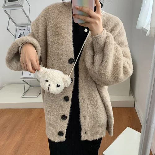 귀여운 곰 봉제 숄더백, 어린이 만화 메신저 백, 귀여운 봉제 지갑, 어린 소녀 동물 봉제 백팩 3