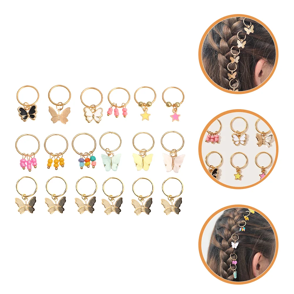 18 Pcs Dreadlocks Hair Clip for Braids Women Tiara to Weave Jewelry Charms Accessories Zinc Alloy Barrettes 3 pcs decorate bowling keychain locket bag charms zinc alloy decorative keychains