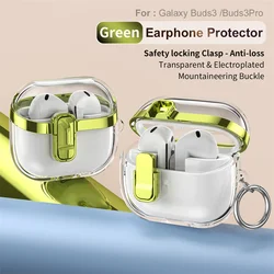 Shockproof TPU Earphone Protector Sleeve with Hook - Soft Protective Cover - Galaxy Buds 3 - 3Pro (Green)