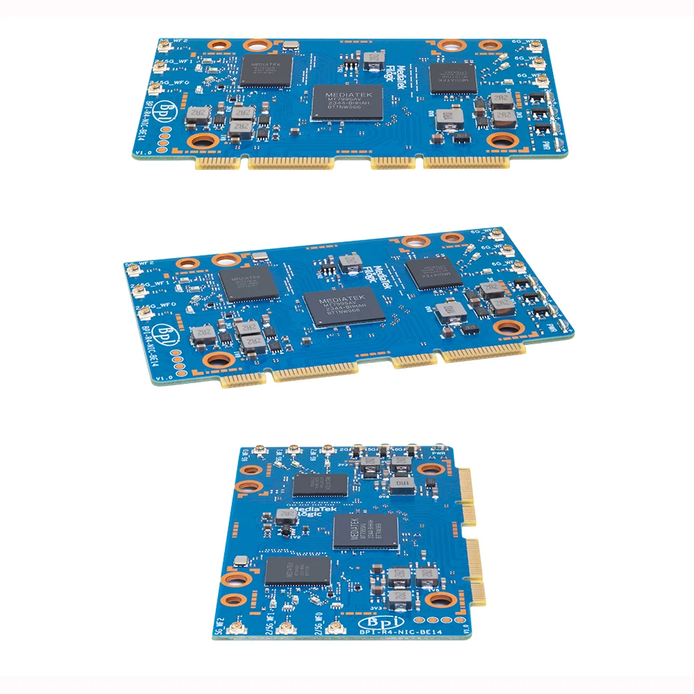 Banana Pi BPI-R4-NIC-BE14 WiFi 7 Module MediaTek MT7995AV Chipset RISC-V MCU 2 P