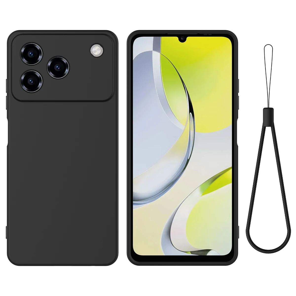 Silicone Ultra-Thin Anti-Fall Shockproof Case with Lanyard