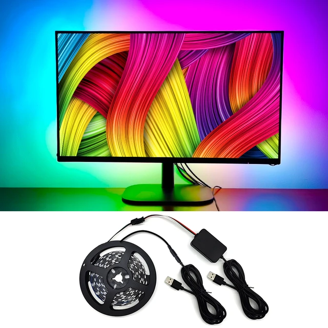 Dream Color RGB Ambient TV PC Screen Back Led Lighting WS2812b USB Led  Strips Tape For